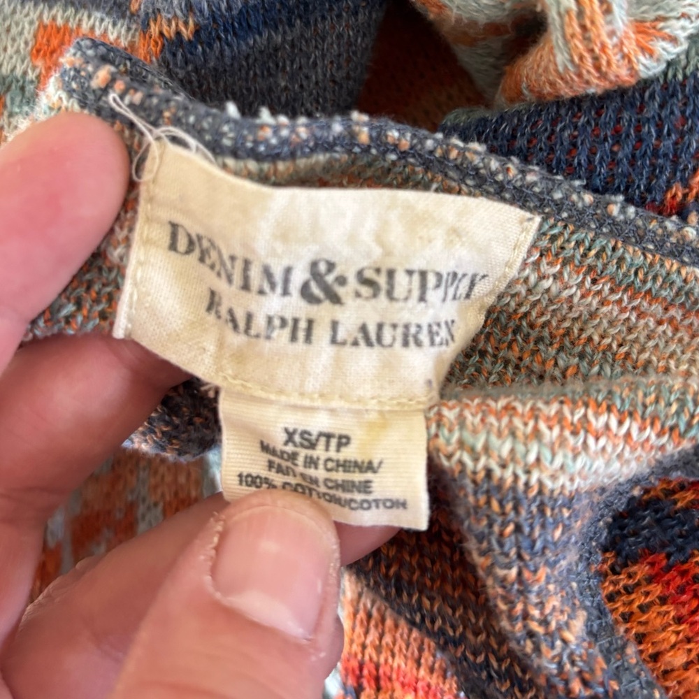 Denim & Supply Ralph Lauren Tribal Print Maxi Dress in Blue, Orange, Red - Picture 7 of 9